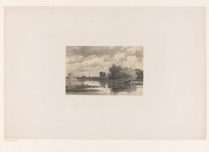 Paysage fluvial avec grange à foin - Jacob Jan van der Maaten