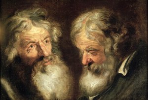 Têtes de deux vieux hommes - Jacob Jordaens