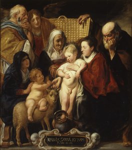 La Sainte Famille avec Sainte Anne et le jeune Baptiste et ses parents, début des années 1620 et 1650