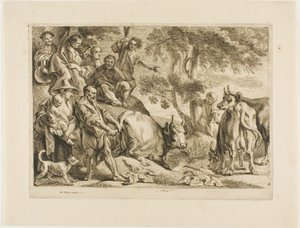 Le maître tire la vache du fossé par la queue - Jacob Jordaens