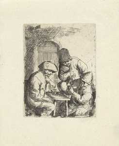 Trois hommes et une cruche vide - Jacob Laurensz. van der Vinne