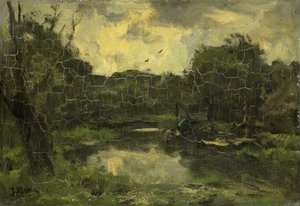 Paysage avec bateau