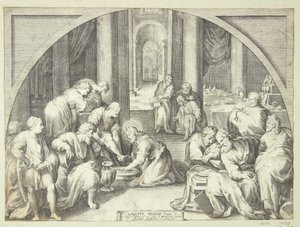 Le Christ lave les pieds des apôtres - Jacob Matham