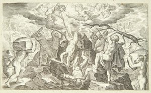 La bataille entre les dieux et les titans