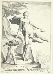 Vénus ordonne à Cupidon de tirer une flèche sur Pluton - Jacob Matham