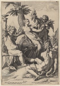 Alliance de Vénus avec Bacchus et Cérès - Jacob Matham, after Hendrick Goltzius