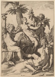 Vénus, Bacchus et Cérès - Jacob Matham after Hendrik Goltzius