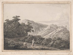 Vue près du moulin vers Licenza : la villa d