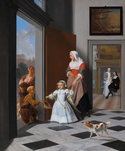 Une nourrice et un enfant dans un foyer élégant, 1663