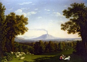 Paysage avec le Palais de Caserte et le Vésuve - Jacob Philipp Hackert