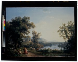 Paysage fluvial classique - Jacob Philippe Hackert