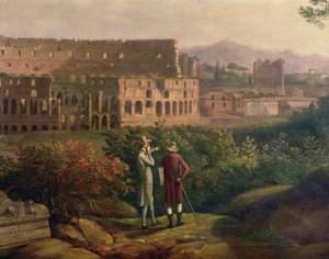 Johann Wolfgang von Goethe (1749-1832) visitant le Colisée à Rome, vers 1790