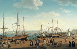 Vue du port de Messine, depuis le Palazzo del Senato