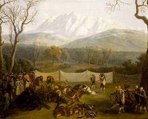 Hiver : chasse dans la réserve de Persano - Jacob Philippe Hackert