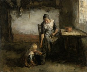 Femme épluchant des pommes de terre - Jacob Simon Hendrik Kever