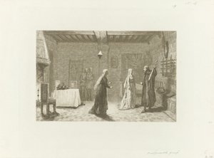 Figures dans une salle intérieure d
