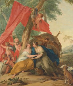 Jupiter, déguisé en Diane, séduisant la nymphe Callisto - Jacob de Wit (signed by artist)