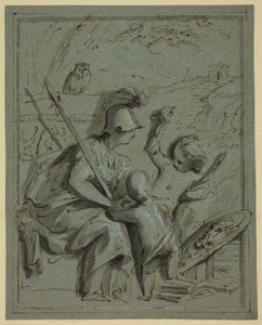 Minerva avec deux putti