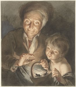 Vieille femme avec enfant et test de feu - Jacob de Wit