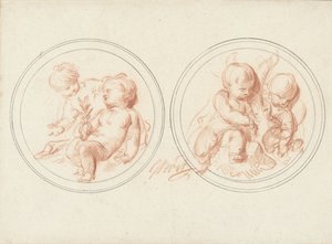 Deux médaillons avec des enfants