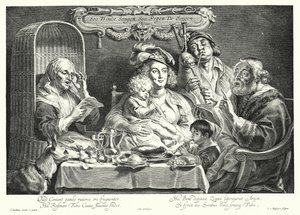 Le concert familial (gravure) - Jacob the Elder (after) Jordaens