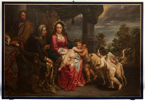 La Sainte Famille avec saint Jean-Baptiste et Joseph, J. Van Oost. Fin du XVIIe siècle (peinture)