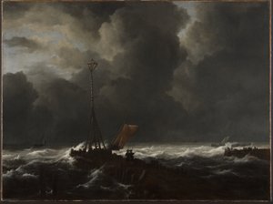 Mer agitée à une jetée - Jacob van Ruisdael