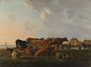Paysage avec du bétail