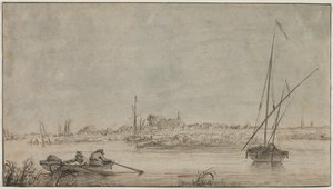 Vue de Dordrecht depuis la rivière