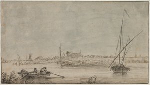 Vue de Dordrecht depuis le fleuve, 1775-1815