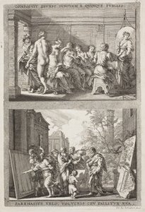 Zeuxis et Parrhasius - Jacob von Sandrart