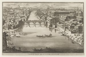 Vue de Rome avec le Ponte Sisto sur le Tibre (La Galerie agréable du monde)