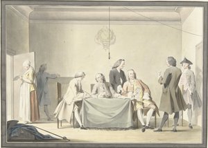Séance des Commissaires pour la réception des Dons Libéraux, ou 50e denier, 12 septembre 1747 - Jacobus Buys (signed by artist)