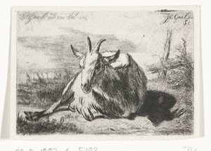 Chèvre couchée, vers la gauche - Jacobus Cornelis Gaal
