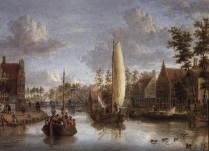Un canal avec des barges
