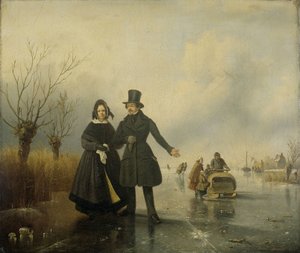 Portrait de M. et Mme Thijssen sur la glace - Jacobus Sörensen