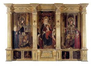 Le retable de Saint Ildefonse (mort en 667, évêque de Tolède) et Saint Augustin d