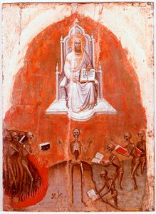 Panneau gauche du Polyptyque de la Révélation : Christ avec le Livre de Vie - Jacopo Alberegno