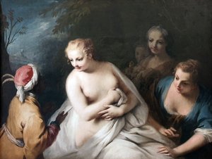 Allemand : Bathseba im Bade erhält die Botschaft Davids Bathseba à son bain reçoit le message de David - Jacopo Amigoni