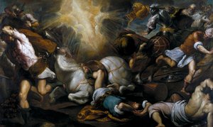 La conversion de saint Paul sur la route de Damas - Peinture de Jacopo Palma le jeune