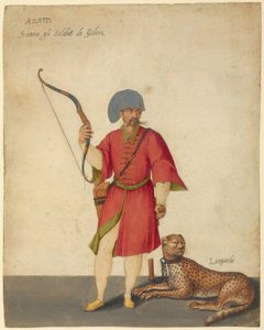 Un archer azappo avec un guépard - Jacopo Ligozzi
