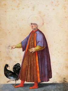 Homme turc portant un turban, dessin de Jacopo Ligozzi