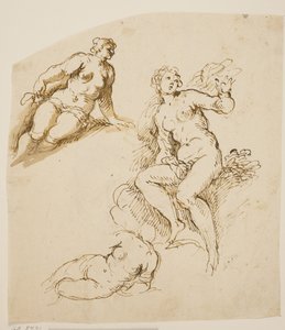 Études pour une femme assise et deux femmes prosternées