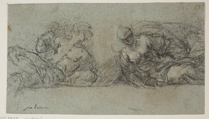 Deux figures prosternées tournées l