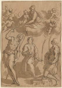 Madone et enfant en gloire avec les saints Jean-Baptiste, Étienne et Laurent