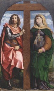 Exaltation de la Croix. Saints Constantin le Grand et Hélène, 1520-1522 - Jacopo Palma il Vecchio the Elder