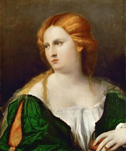 Jeune femme en robe verte, une boîte à la main, ca 1514 - Jacopo Palma il Vecchio the Elder