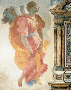 Archange Gabriel par Giacomo Carucci dit Pontormo (1494-1556), fresque, Chapelle Capponi, Église de Santa Felicita, Florence