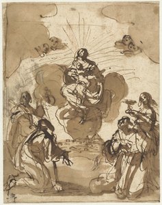 Quatre saints adorant Marie