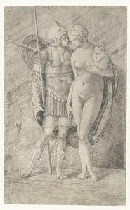 Mars en armure et Vénus nue avec Cupidon - Jacopo de